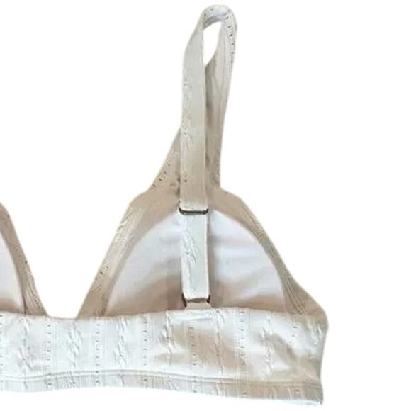 NWT Andie The Belmar Eyelet Bikini Top Bohemian Removable Cups M Coconut White - Picture 6 of 13